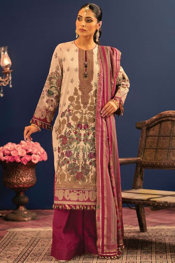 Alkaram FC-10B-22-Beige Festive Eid Lawn 2022 Online Shopping